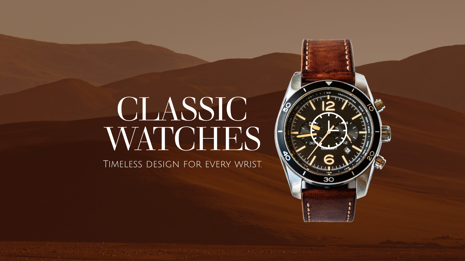 Brown and Beige Classic Watches Facebook Cover